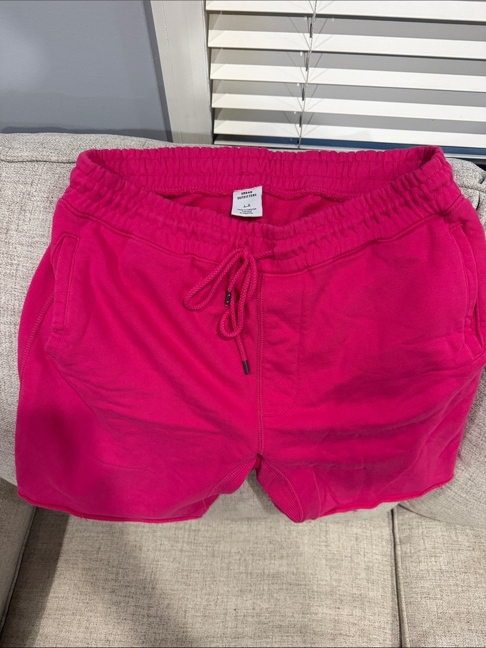 Urban Outfitters Hot Pink Elastic-Waist Athletic Shorts